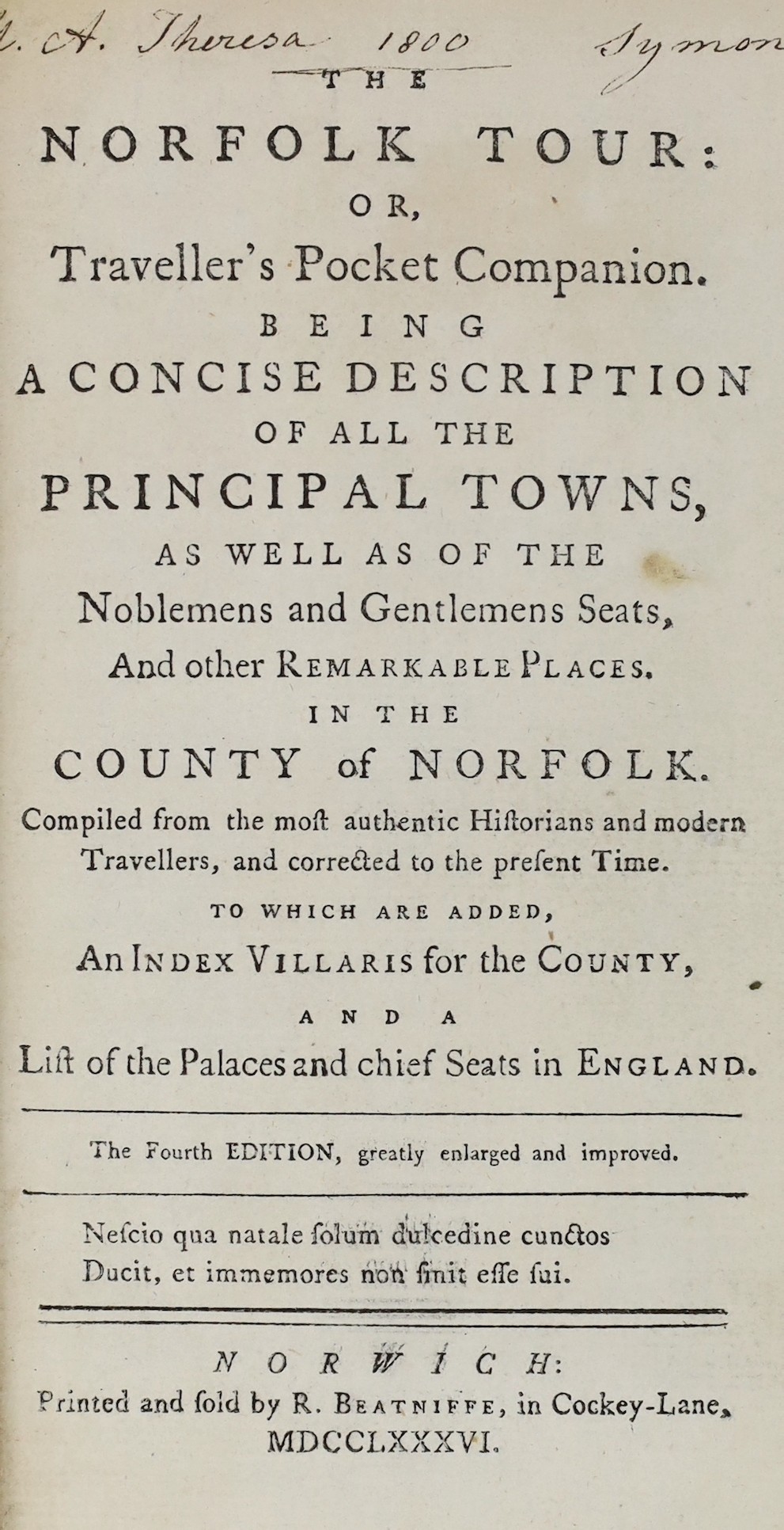 NORFOLK: Excursions in the County of Norfolk....forming a complete guide for the traveller and tourist. 2 vols. pictorial engraved and printed titles, folded map, folded plan and 96 plates; contemp. half morocco and marb